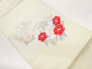 花々模様織出し名古屋帯